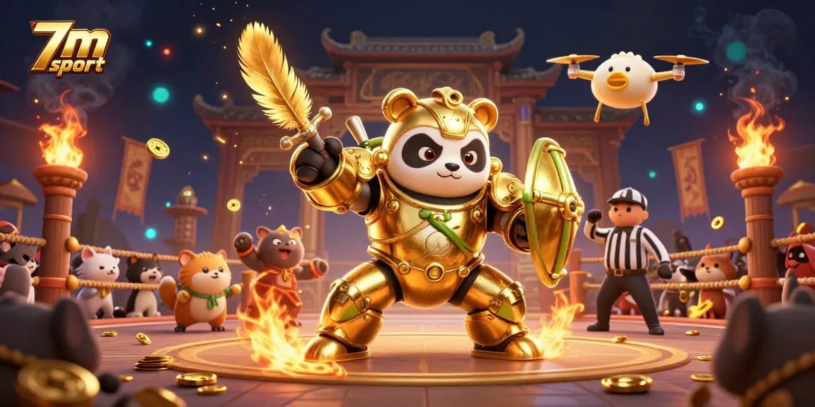 Experience sports betting excitement with 7m sport in this dynamic arena scene filled with action.