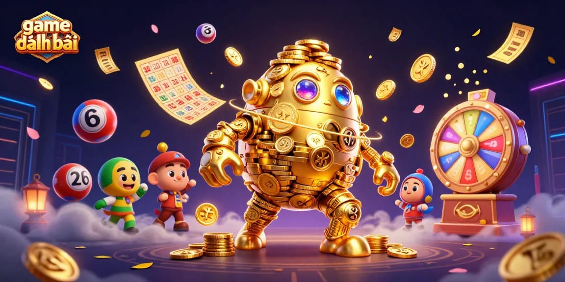 Experience game đánh bài excitement with vibrant golem symbols and dynamic casino elements.