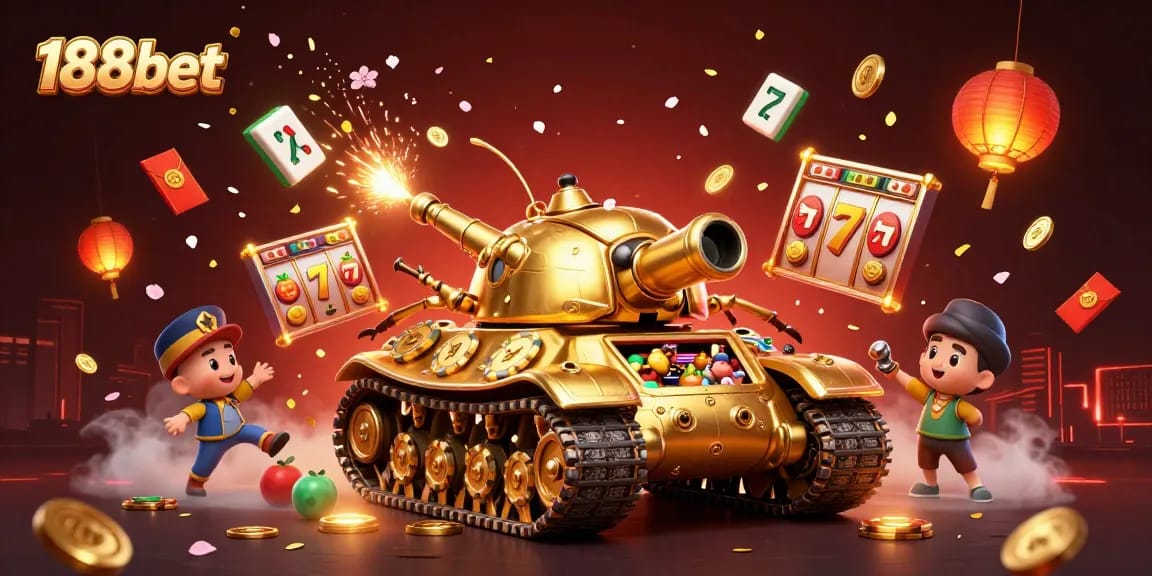 Experience the exciting world of 188bet with a colorful casino adventure revealed inside a golden beetle tank.
