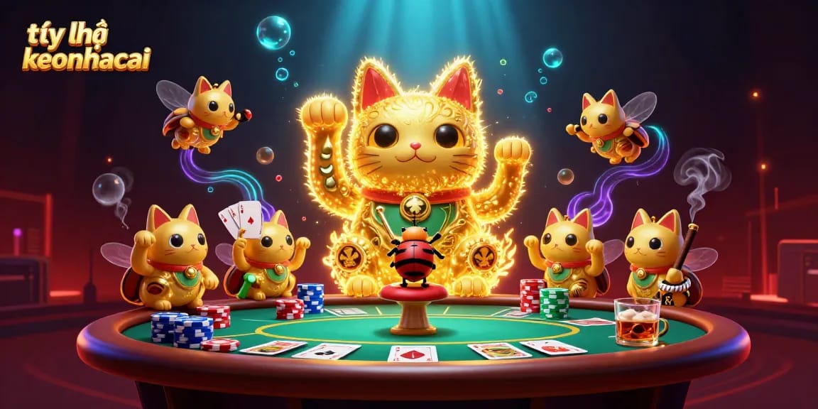 Experience the vibrant world of tỷ lệ keonhacai with this dazzling 3D cartoon illustration of casino symbols and characters.