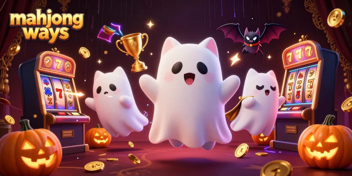 Experience mahjong ways slot excitement with ghost cat and vibrant casino elements.