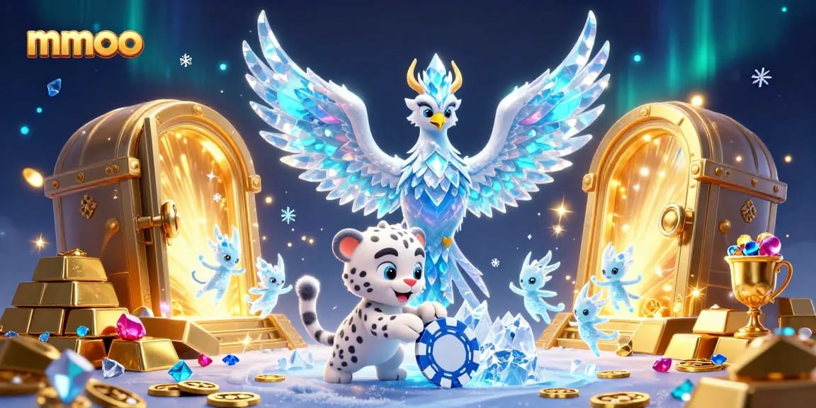 Experience the excitement of mmoo with this vibrant casino-themed 3D illustration showcasing dynamic gambling elements.