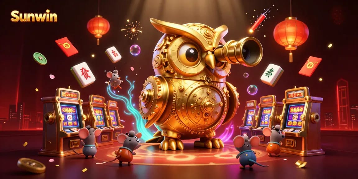 Spin to win exciting jackpots at Sunwin with this dynamic casino scene.