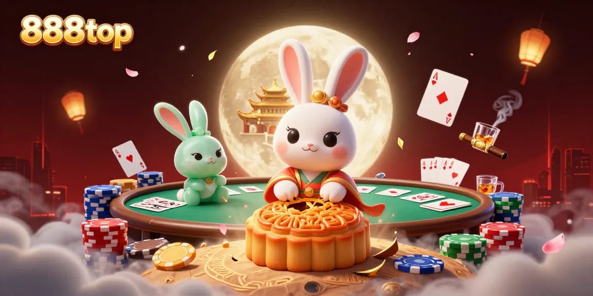 Experience thrilling gameplay at 888top with poker chips and vibrant casino elements swirling around the lunar landscape.