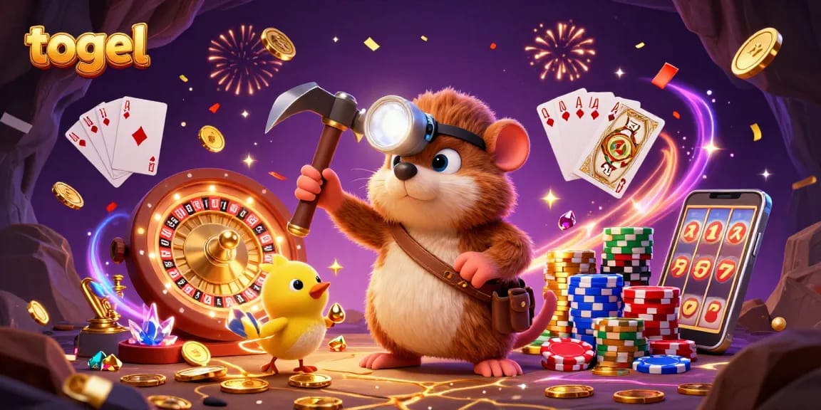 Experience the thrill of togel with a treasure hunter mole and stunning casino elements.