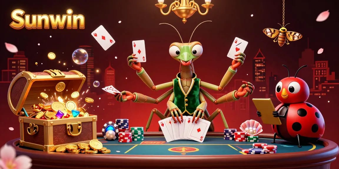 Experience thrilling action at Sunwin Casino with a vibrant scene featuring dynamic game elements and engaging characters.