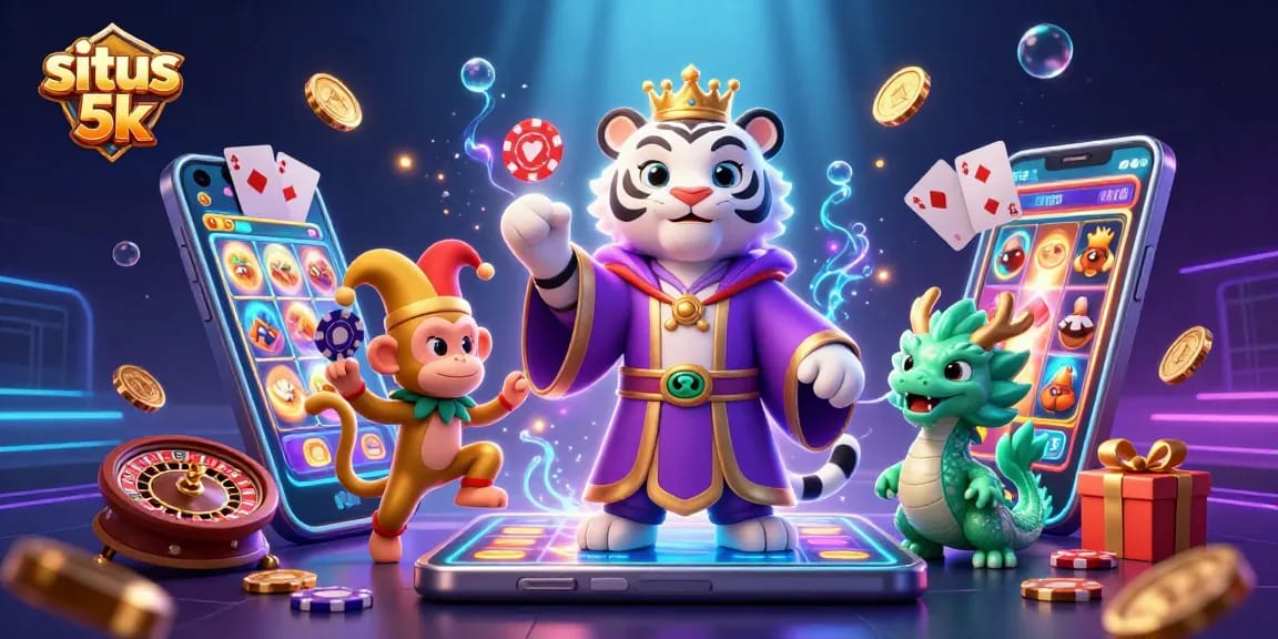 Spin the reels at situs 5k, where the elegant white tiger and playful monkey unite for big wins.