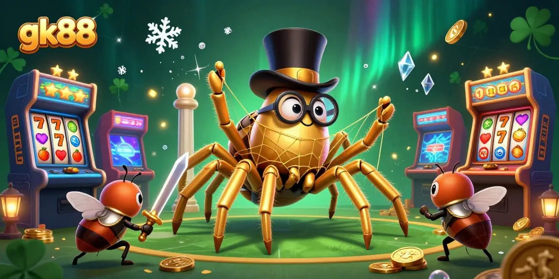 Experience gk88's thrilling casino world as characters engage in a vibrant game of luck and fortune.