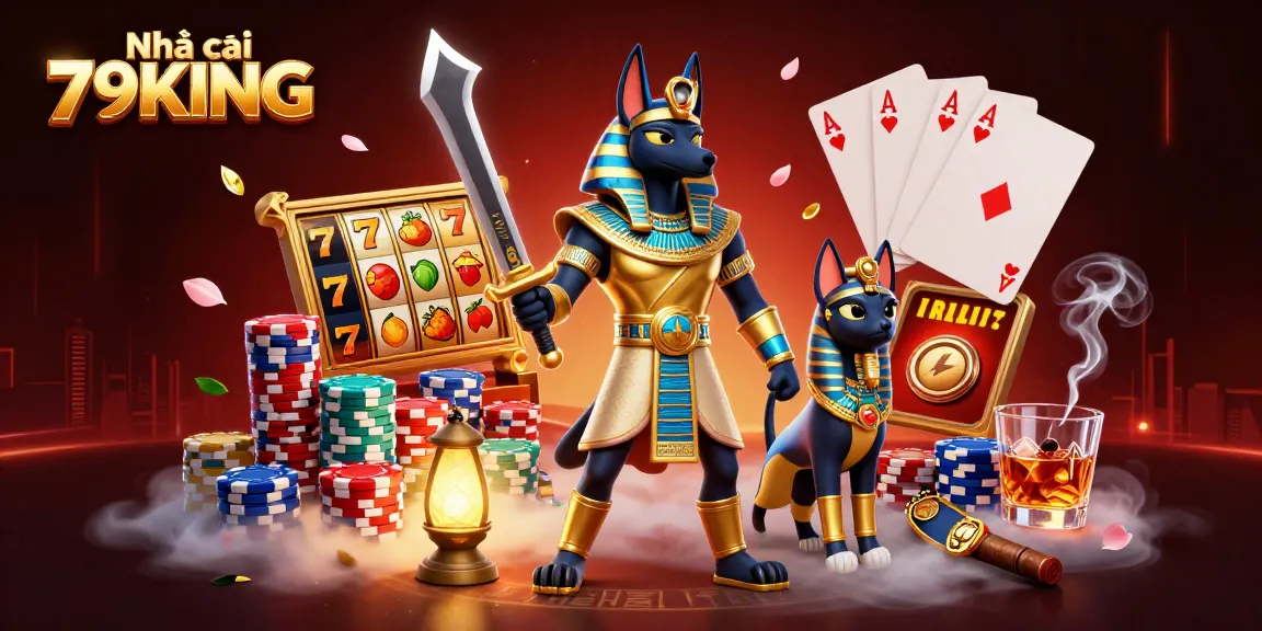 Play and win at Nhà cái 79KING's vibrant slots and poker games amid an ancient Egyptian theme.
