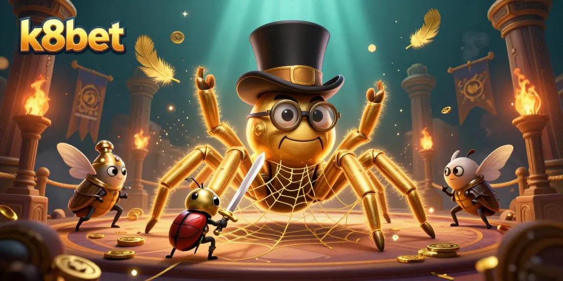 Spin with excitement at k8bet's vibrant casino scene, featuring engaging characters and dynamic elements.