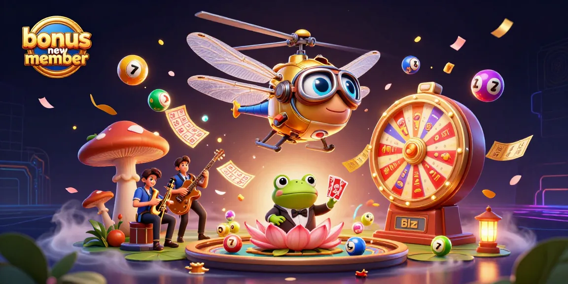 Engage with the bonus new member promotion while exploring colorful casino elements and thrilling gaming atmospheres.