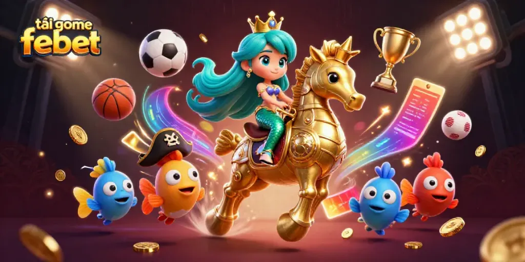 Experience gaming excitement with tải game febet, featuring vibrant characters and dynamic sports elements.