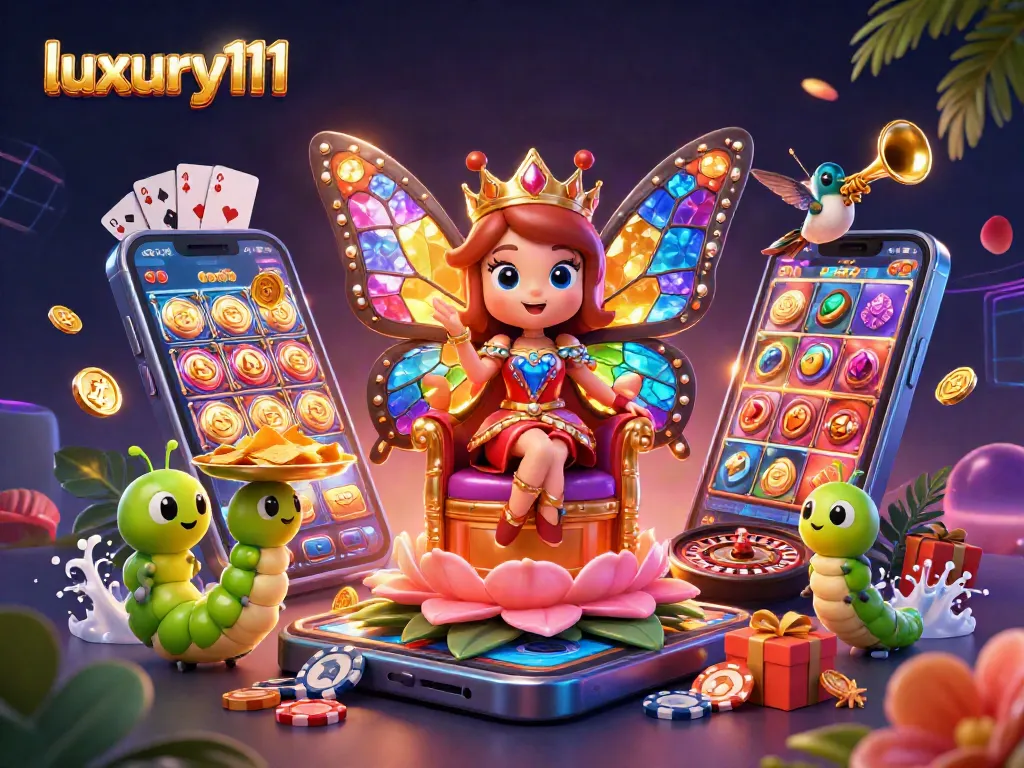 Experience luxury111 with dynamic 3D casino illustration featuring engaging game elements and vibrant characters.