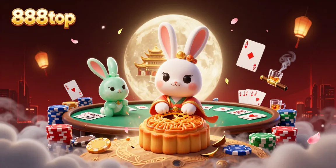 Experience thrilling gameplay at 888top with poker chips and vibrant casino elements swirling around the lunar landscape.