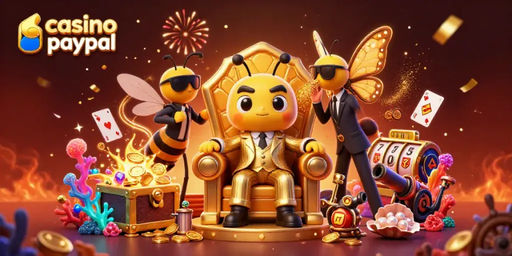 Experience the thrilling casino paypal action with vibrant characters and visuals in a dynamic 3D illustration.