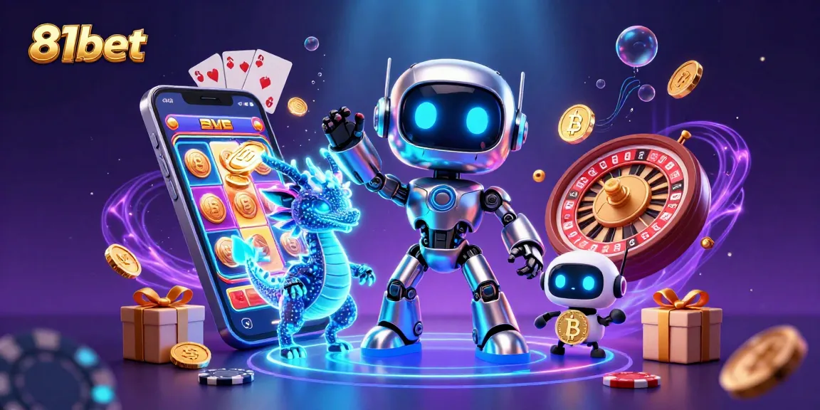 Engage with 81bet's thrilling online gaming experience featuring vibrant slot machines and dynamic characters.