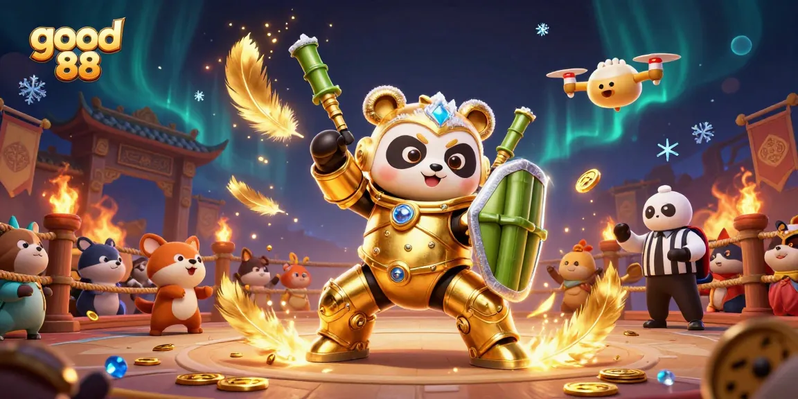 Engage in exhilarating cockfighting with good 88, witnessing a golden panda in action!