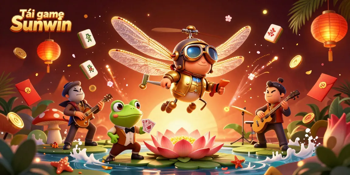 Experience the excitement of Tải game Sunwin with vibrant casino elements in a lively 3D scene.